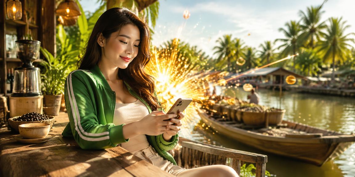 Người dùng xem khuyến mãi casino trực tuyến tại quán cà phê vùng Mekong