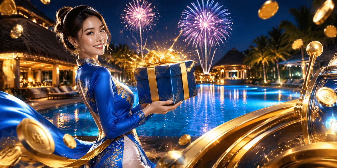 Người chơi slots trong trang phục áo dài tại khu nghỉ dưỡng Mũi Né